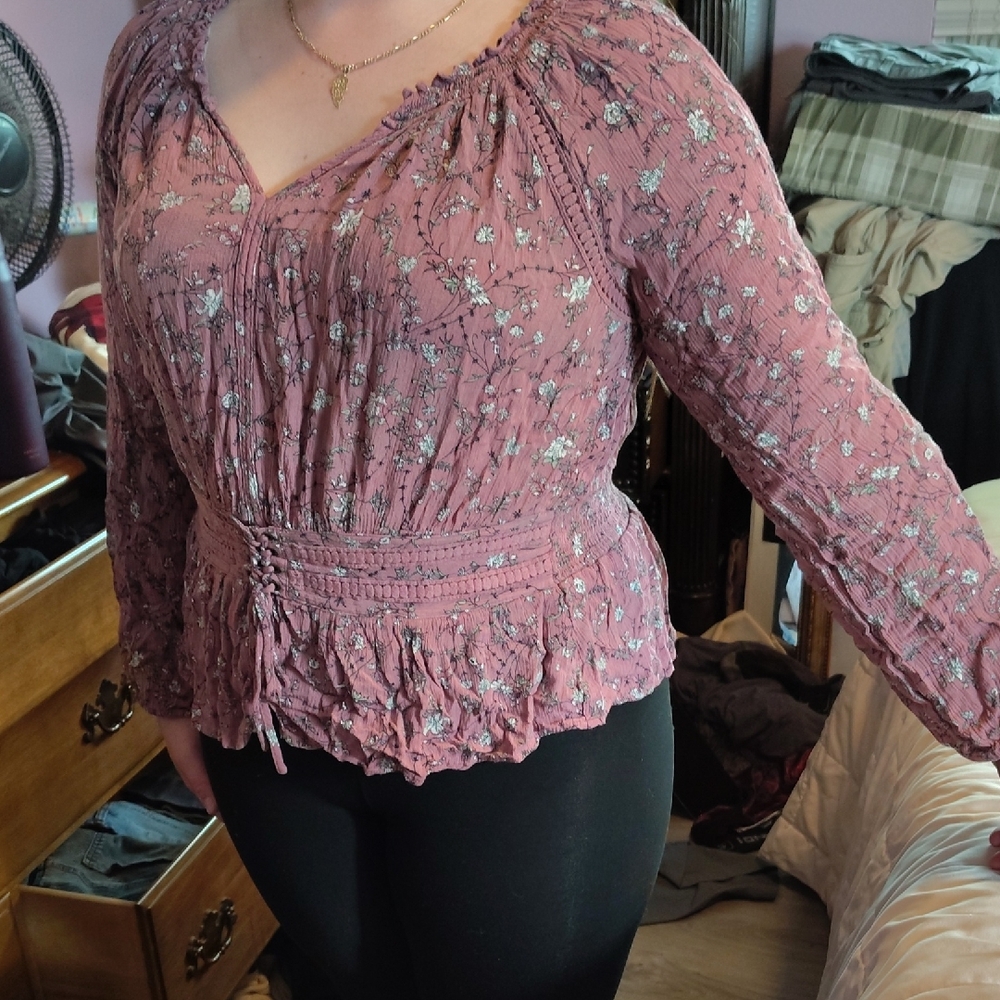 American Rag Mauve Floral Blouse